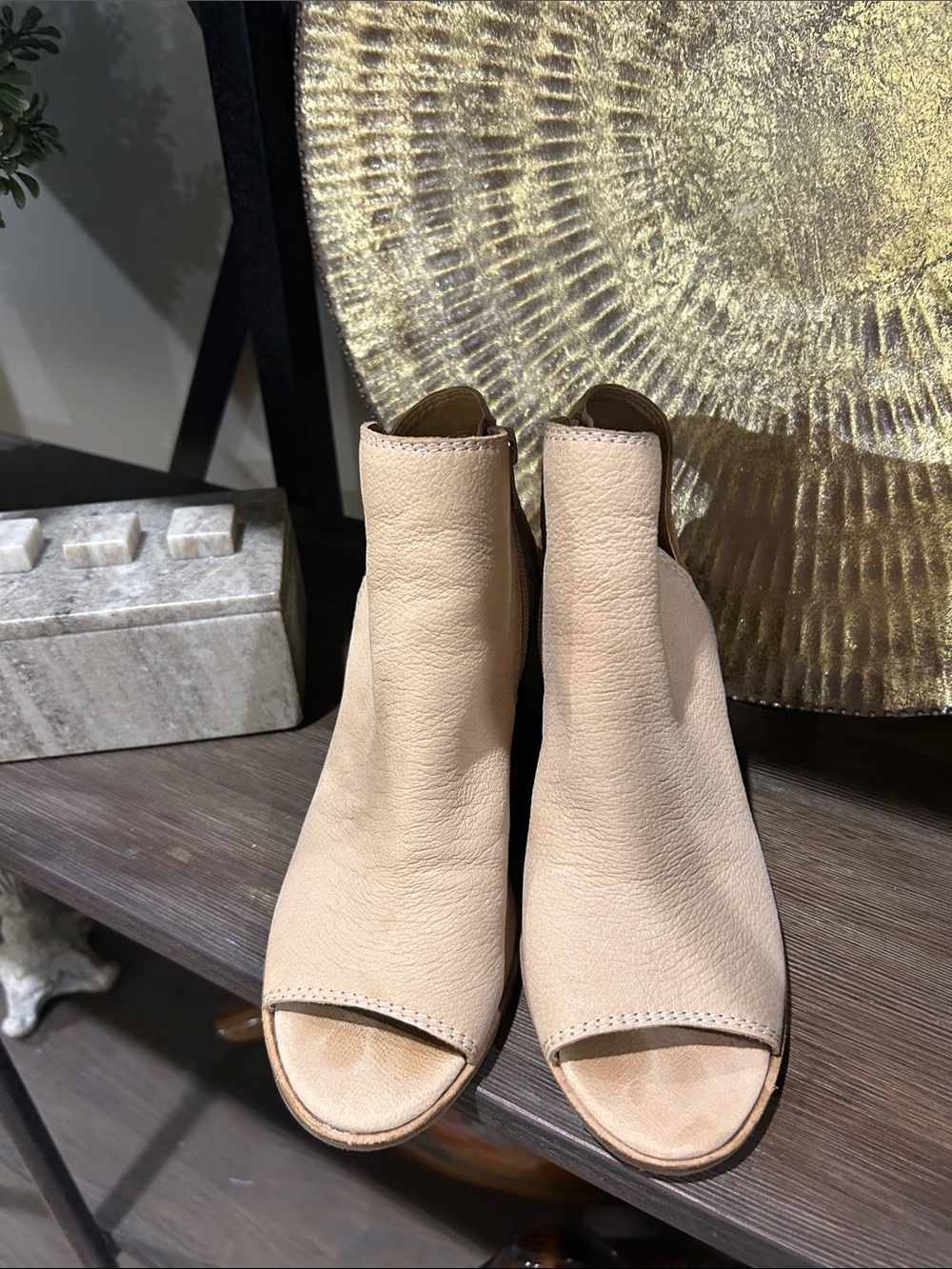 Lucky Brand 7 Women’s Open-Toe Ankle Booties in Nude